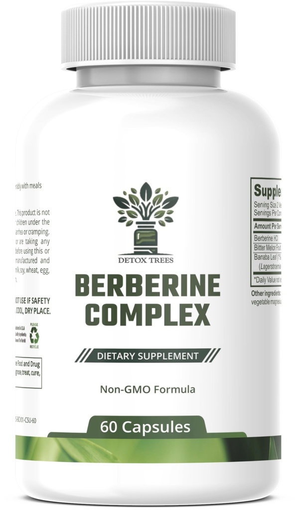 Berberine Supplement with Bitter Melon Extract and Banaba Leaf Extract - 1000mg Berberine HCL for Immune System - 重量管理 - 非GMO - Gluten-Free Berberine Complex, 60 Capsules.
