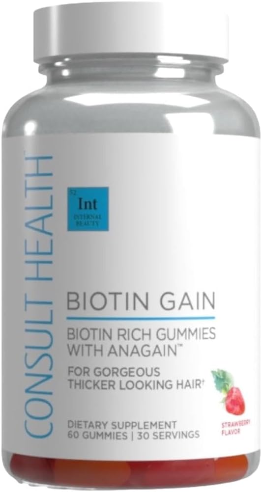 与ANAGAIN协商健康 BIOTIN GAIN Gummys -- -- 减少毛发损失 -- -- 临床试验 -- -- 10 000毫克维他命B7支持男女健康毛发生长、皮肤和钉子 -- -- 60个计数