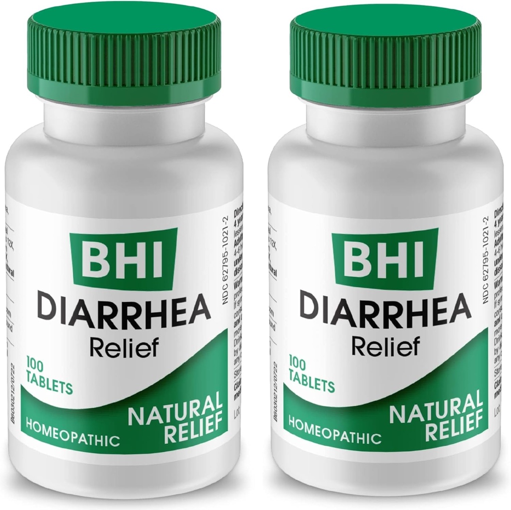 BHI 痢疾救济快速行动自然补救 Muld Diarghea - 8 Soothing Homopathic Actives 帮助平静胃痛,瓦斯和女性及男性的Cramps – 100 片(包2)
