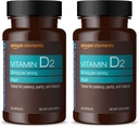 维生素D2 2000 IU、Vegan、65 Capsules、支持强骨和免疫健康,2个月供应(包5月Vary)(包2)
