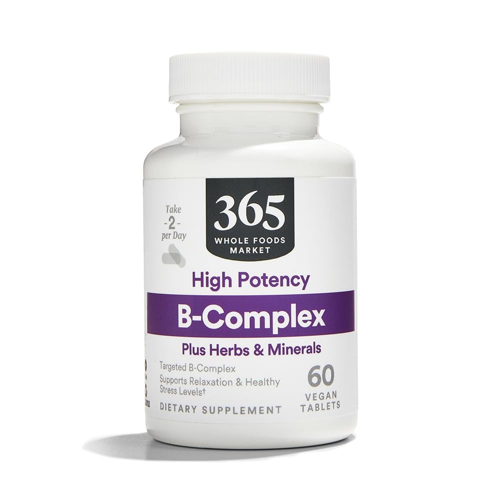 365 每日价值,B 复杂HiPotency w/草药支持,60 cmt