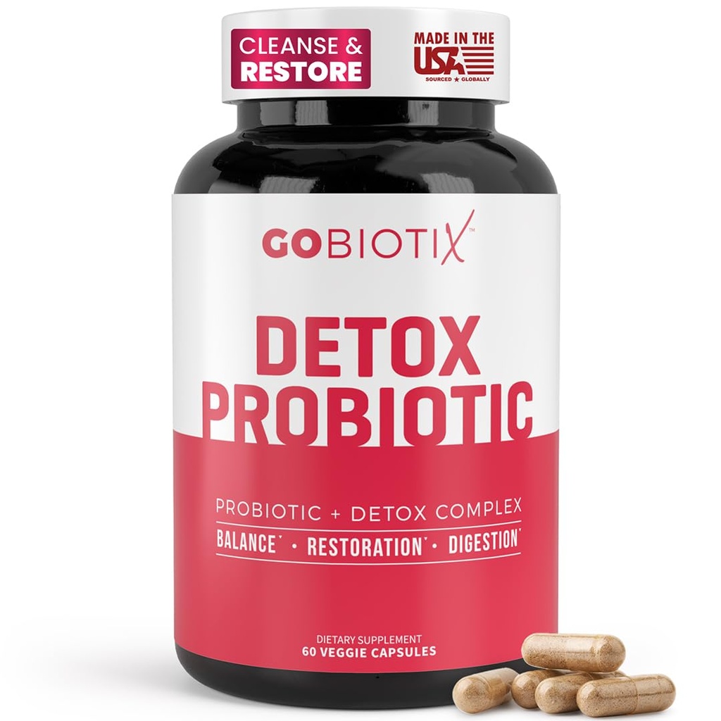 GOBIOTIX 消化健康解毒补充剂 - 牛奶硝酸盐,Turmeric 和 Dandelion Root, Gut 健康酶 - 50亿 CMU - 60 Capsules