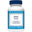 维生素店锌50MG -- -- 免疫支持、皮肤健康和抗氧化剂保护、基本矿物(100卡普勒)