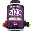 营养素 锌浓缩剂 Piclinate 100mg - 120 capsules for 成人:高吸附剂 锌浓缩剂补充剂 - 总体健康的基本营养 - 最大生物利用率