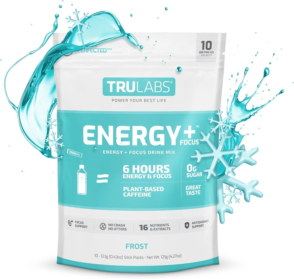 TRULABS 耐力能量+焦点,粉末饮料混合剂,霜