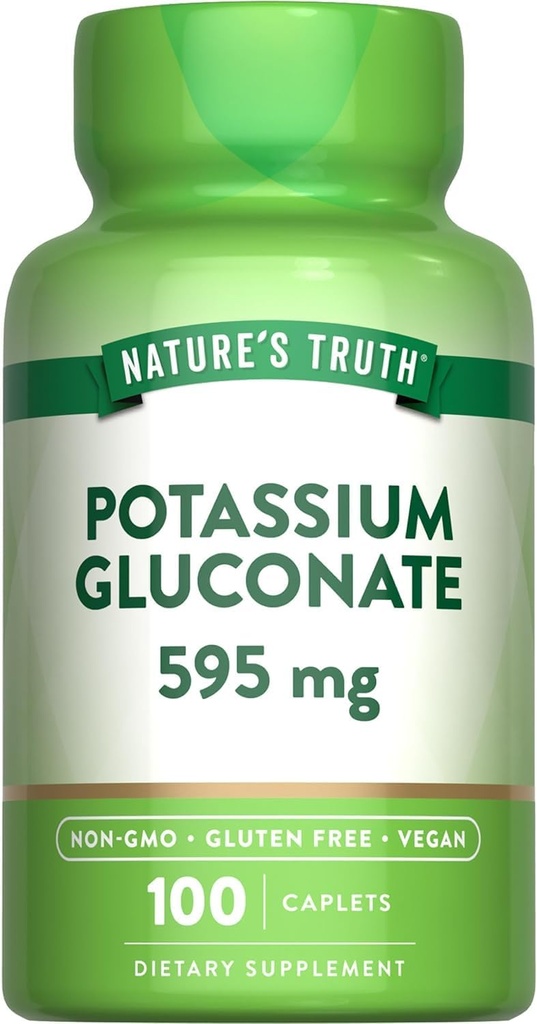 自然真理钾 Gluconate 595 mg 补充,100 计数(Pack of 3)
