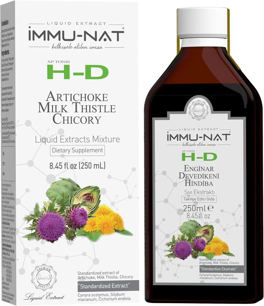 H-D Herbal Liver Detox, Cleanse, 和修理液体补充剂 - 支持Gut健康和肾功能 - 牛奶硝酸盐, Artichoke和Chicory - 非GMO (8.50oz)