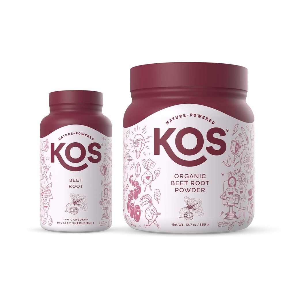 KOS 有机甜菜根粉末 + 有机甜菜根 Capsules 包