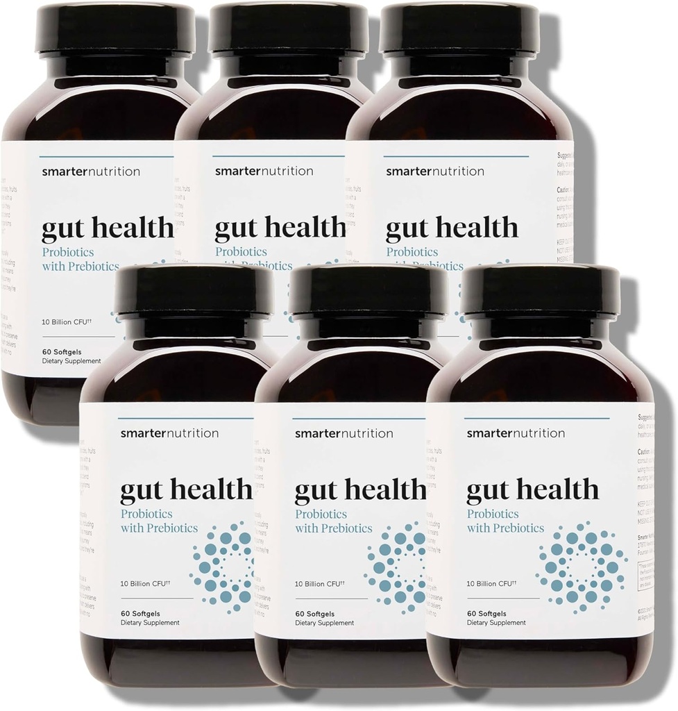 更聪明的营养 Gut健康 配有预生素的抗生素 - 100%的土壤草原配有MCT油用于消化消化,免疫健康,Gut Microbiome - 蔬菜 - 360 Counter (Pack of 6) - 180日供应