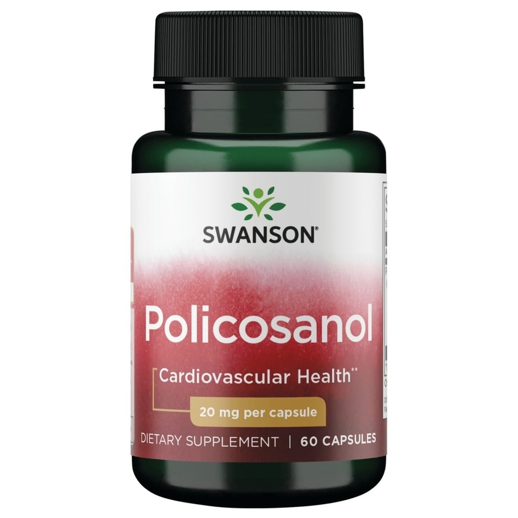 Swanson Policosanol - 补充帮助支持心血管健康 - 所有自然公式辅助 良好的心脏健康与功能 - 帮助保持健康的胆固醇水平(60卡普尔,每个20毫克)