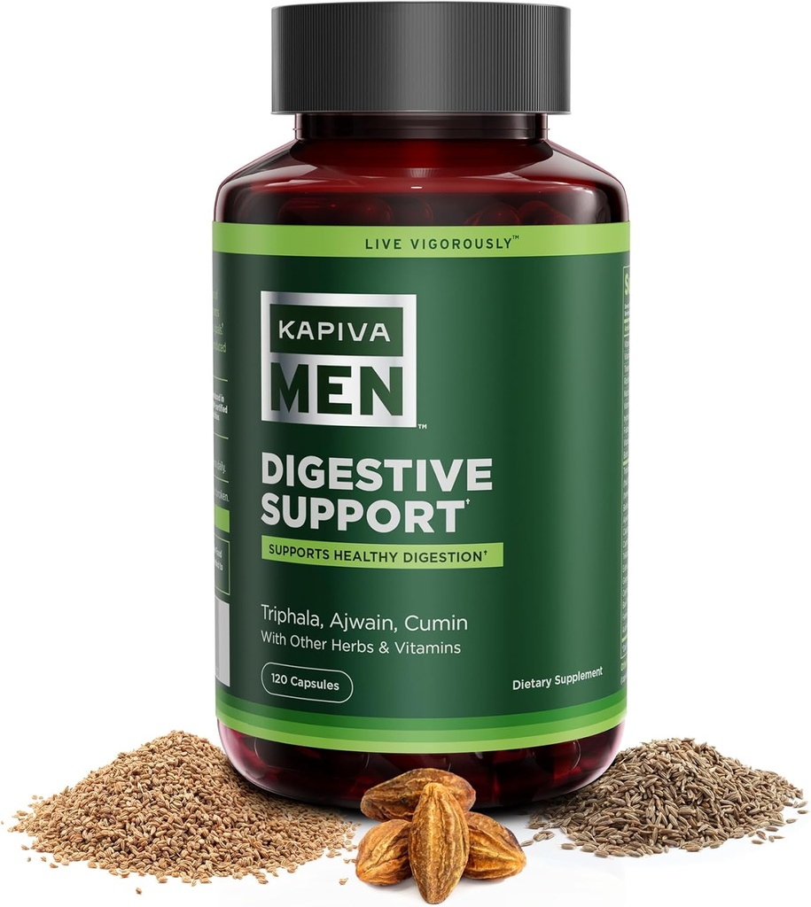 与Triphala、Ajwain、Cumin及其他草药和维生素的消化支助补编,支持健康消化和古特健康,60天供应,120卡普勒