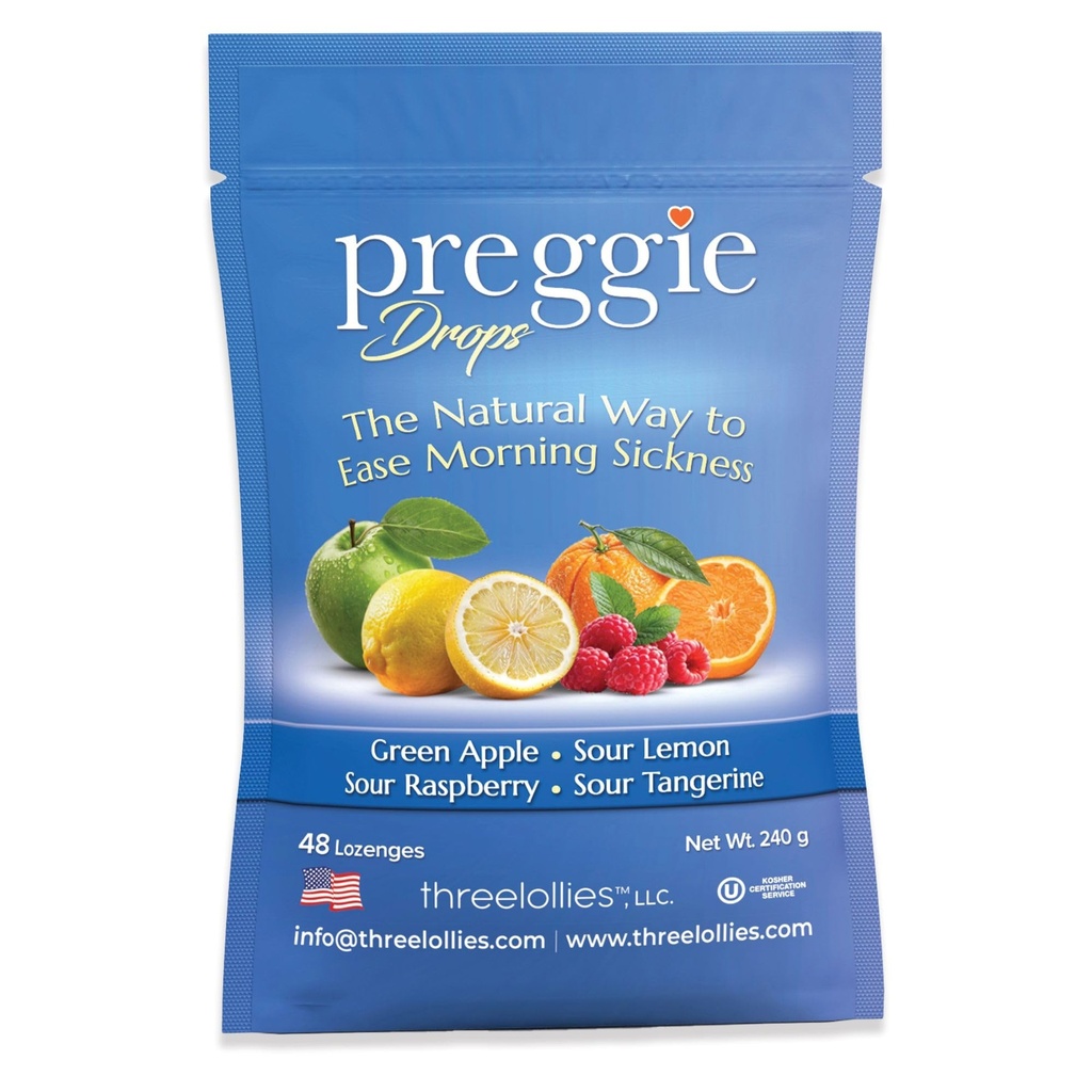 Preggie Pop Drops Morning 疾病救济计划为孕妇提供。 各种美味糖果滴 怀孕。 48 计数