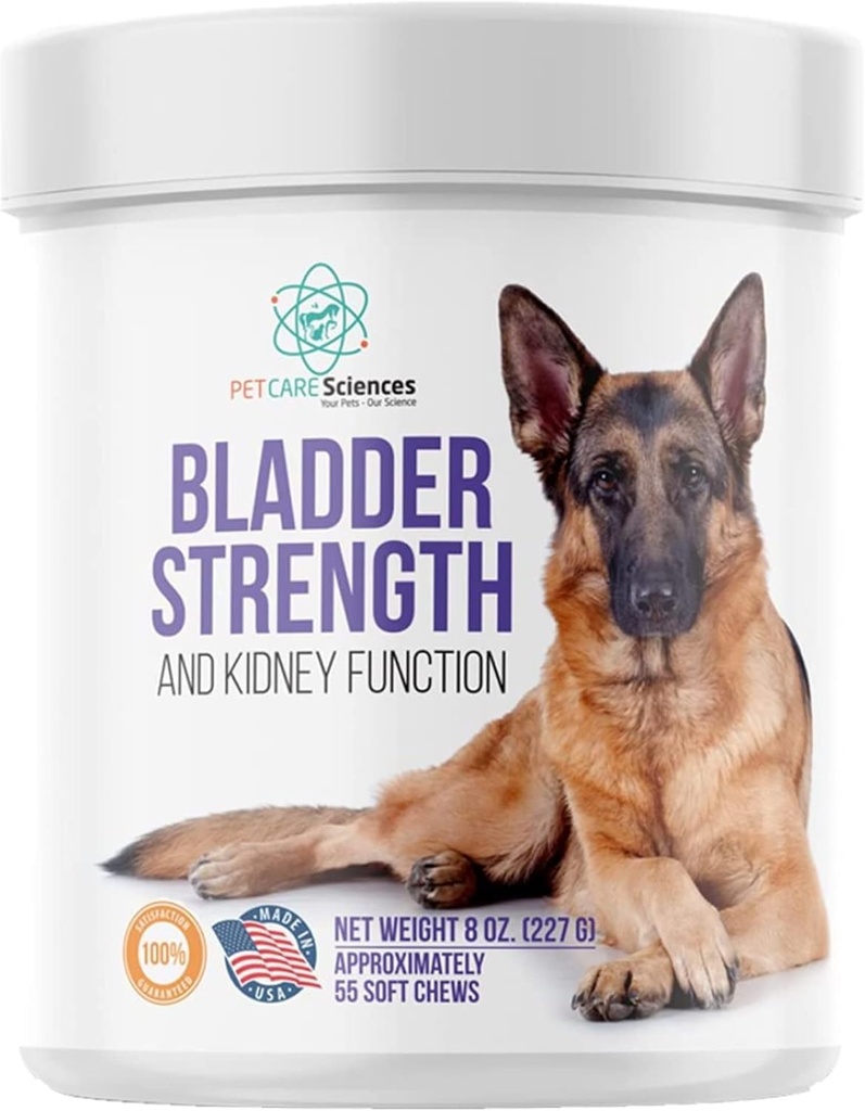 Bladder 强度 近似 55 Chews - 天然狗 UTI 治疗 - 肾支持狗 - 狗 Cranberry 补充 - 老年狗失禁补充 - 美国制造