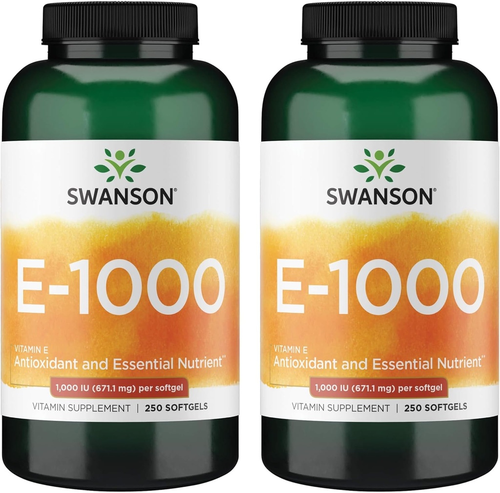 Swanson 天然维生素E 1000 Iu(671.10毫克) 250 Sgels(2包)