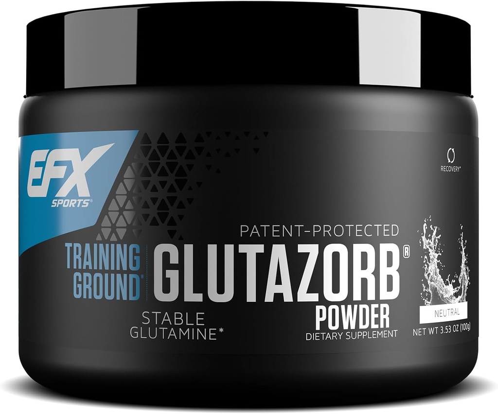 EFX Sports Training Ground Glutazorb Powder | Highly Concentrated, pH Correct Glutamine Supplement | Digestion & Immune Support | 66 Servings (Unflavored)