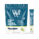 Voli Electrolytes Powder Packets QQ 没有添加的糖电解质 饮料混合水分 QQ Keto 和 Fasting 友好,天然超级食品和矿物 QQ Honeydew, 15国