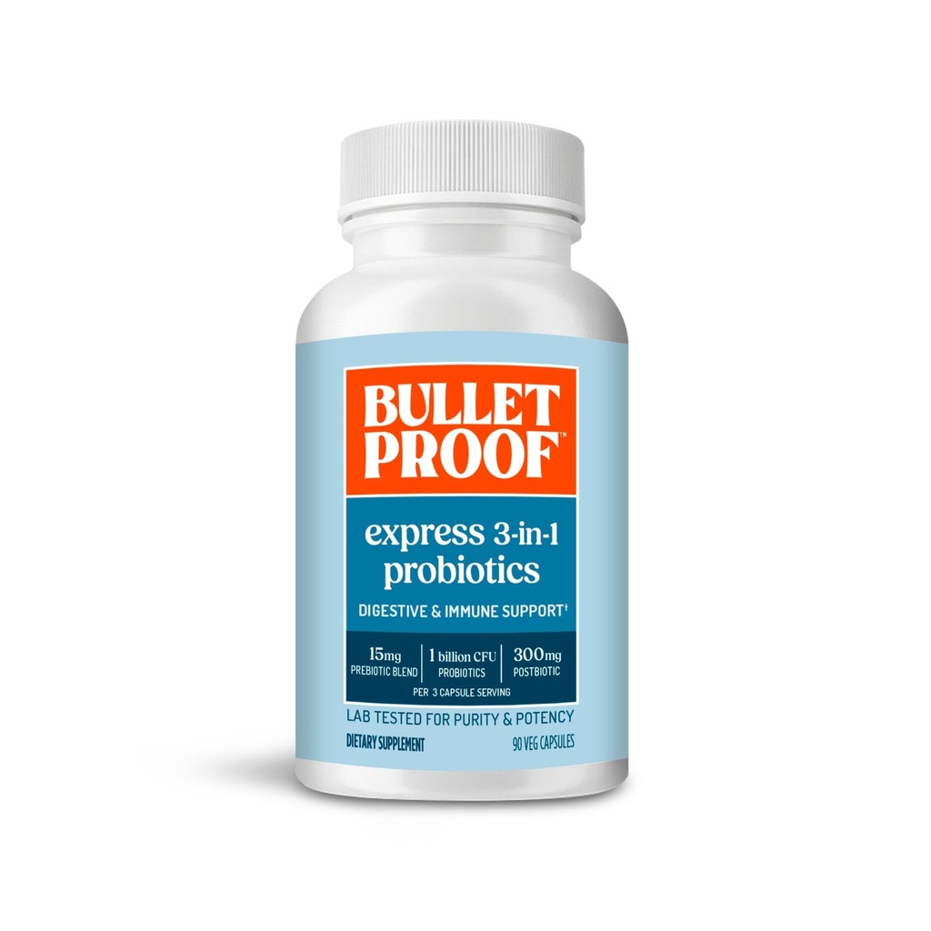 防弹快车 3-in-1 Probiotic, 90 Counter, 快速持续胶体健康的补充