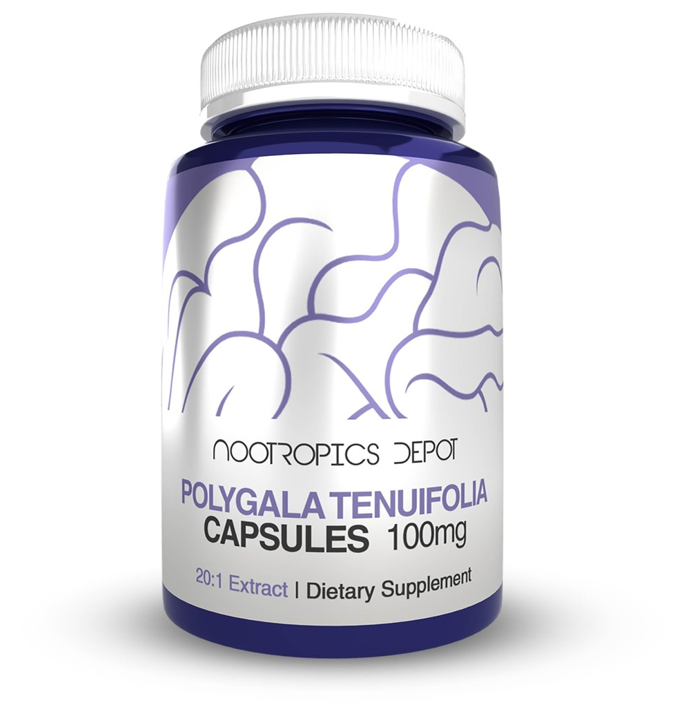 Notropotics Depot Polygala tenuifolia Capsules | 100 mg | 90 伯爵 | 20:1 摘录 | 袁志 | 促进认知功能,学习和记忆 | 支持健康应激水平 | 适应原体补充