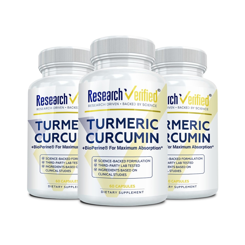 经验证的Turmeric Crucumin - 与BioPerine, Crucumin C3 复合体 - Vegan - 美国制造 - 180 Capsules - 美国制造
