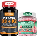 维生素D320,000 IU + K2(MK7)200mcg 软胶 + 具有先生纤维的Akkermansia 亲生素