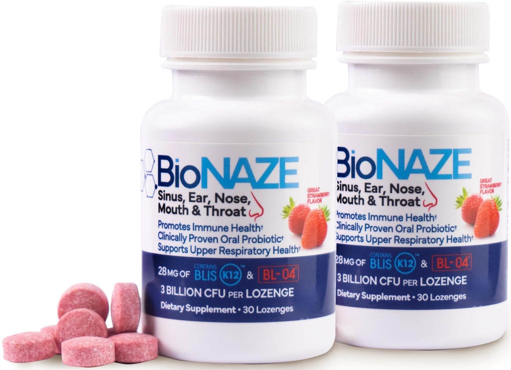 口服Probiotic BLIS K12 & BL-04用于西努斯,通西尔石,坏气,后鼻滴,喉和口. 改善上呼吸卫生,提供经临床证明的口服抗生素(2包)