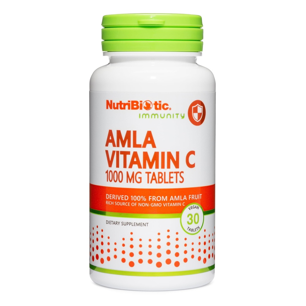 NutriBiotic Amla Vitamin C, 30 Tabs → 富含非GMO源,抗氧化剂和柯拉根支持的天然维生素C 100%来自印度鹅莓 → Vegan & Gluten Free