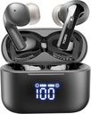 TOZO T20 无线耳机蓝牙耳机 48.5 Hrs Playtime with LED Digital Display, IPX8 防水, Dual Mic Call Noise 取消 10mm 宽射程扬声器与无线充电箱