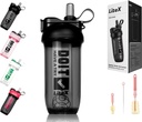 Litex Shaker瓶换蛋白质摇摆,26oz Blender Shaker瓶换作预选赛,Shaker杯换作Straw,BPA免费Tritan Mixer瓶换作蛋白质粉,配有杯刷和指令(黑色)
