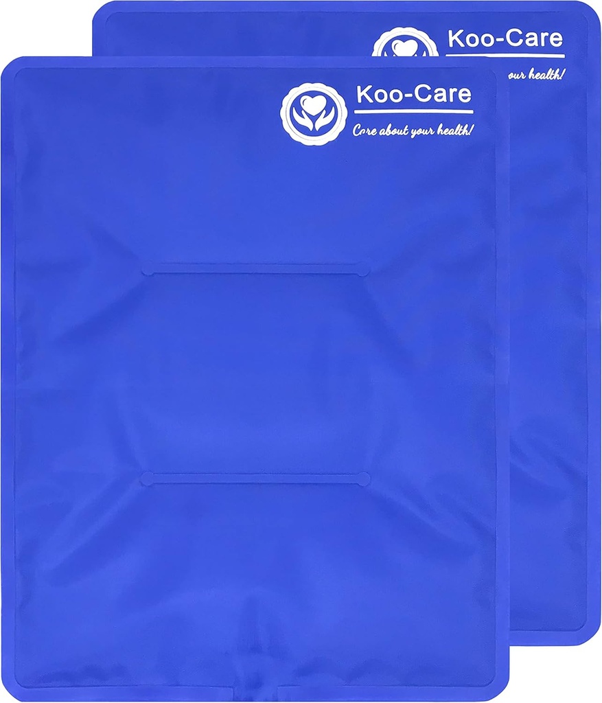 Koo-Care大型软胶冰包用于伤害,可重复使用的热冷压缩器——适合肩臂,后部,Hip,膝盖,申,脚痛救济,栖息,物理治疗(L, 11"×14") 包装 2