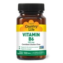 乡村生活维生素B-6,支持能量和神经系统,100mg,100Vegan Capsules,认证Gluten自由,认证Vegan,认证Halal,非GMO验证...