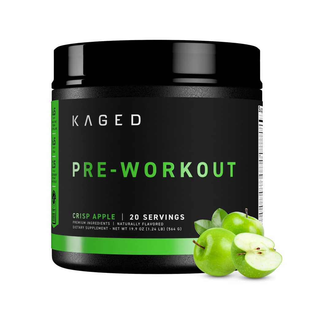 Kaged 原创工作粉 | Krisp Apple | Kaged | 与 Creatine , Beta Alanine ,纯咖啡因 | 20 服务