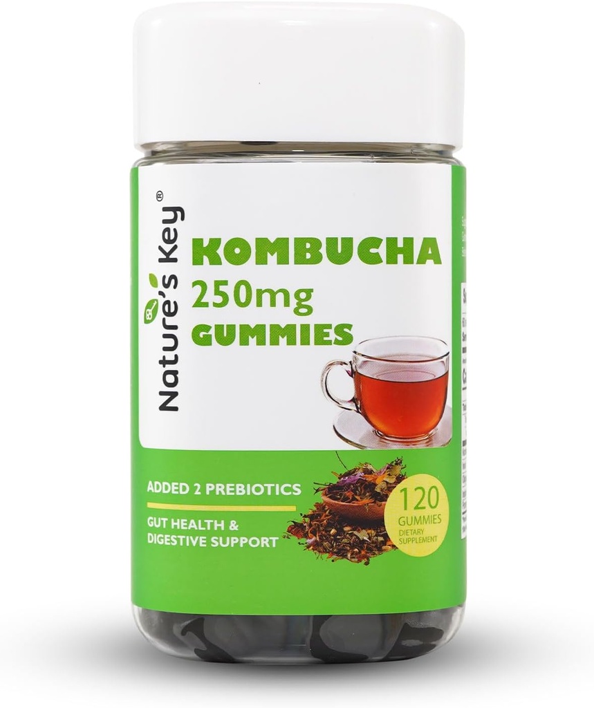 自然科姆布查Gummys用于消化支持和Gut健康,配有2种预生药物——胰岛素和奥利戈伽拉素,加纤维和石榴汁 QQ120 Gummys(2个月供应)