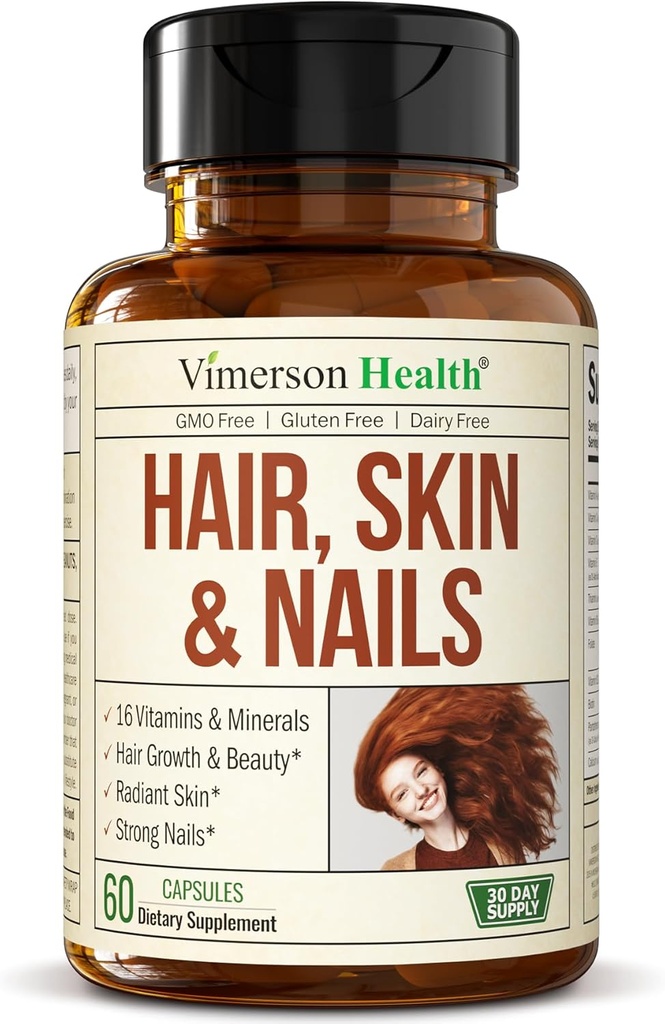 Biotin Hair, Skin & Nails Vitamins for Women & Men. 包括维他命C支持Collagen. 强发,拉迪安特皮肤和钉状生长的补品. Biotin & Folate 妇女补充品。 60顶