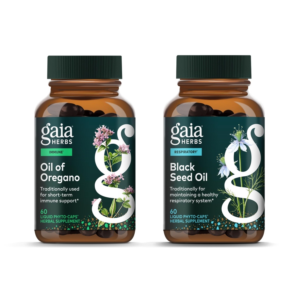 Oregano的Gaia Herbs Oil - Imune和抗氧化剂支持补充 - 60 Vegan液态植物-Capsules和黑种子油 - 肺、呼吸和抗氧化剂支持 - 60 Vegan液态植物-Capsules (2)