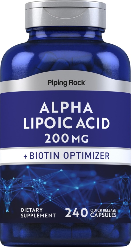 螺旋岩 Alpha Lipoic Acid 200mg | 240 Capsules | + Biotin | 非 GMO, Gluten 免费补充