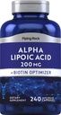 螺旋岩 Alpha Lipoic Acid 200mg | 240 Capsules | + Biotin | 非 GMO, Gluten 免费补充