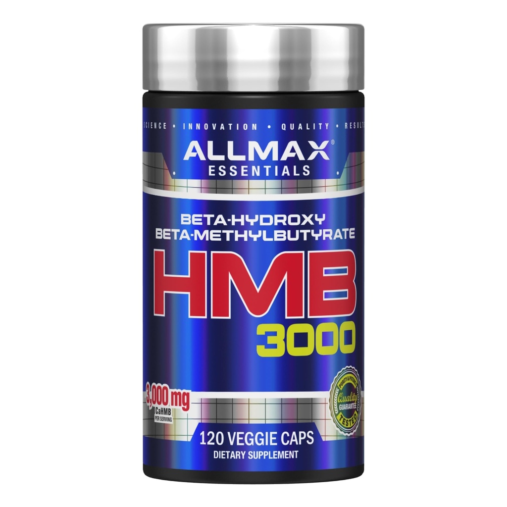 AllMAX HMB 3000 (120 Veggie Capsules) - 支持肌肉强力并降低肌肉分解 - 非GMO, Gluten Free - 30 services