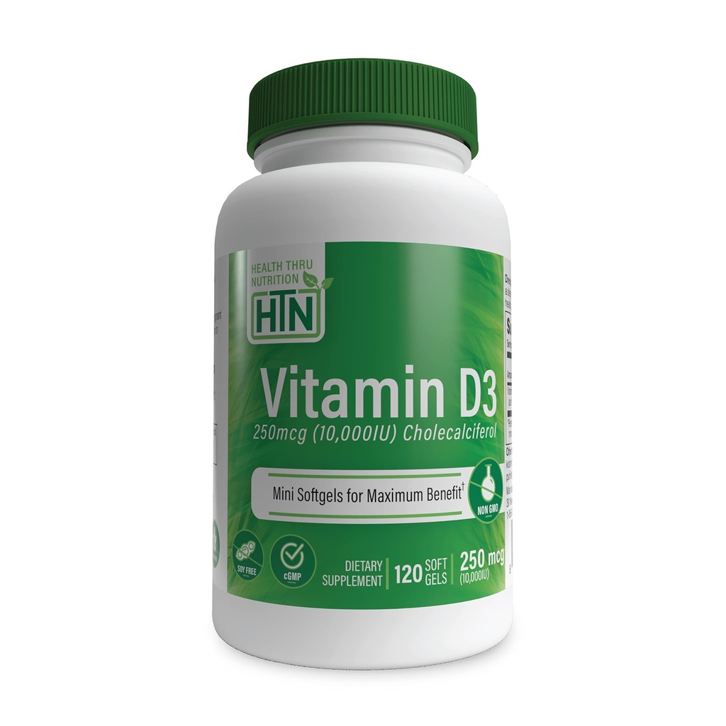 健康 营养 维生素 D3 10,000iu 120 小软胶 最大利益 250mcg Cholecalciferol 第3党 测试 QQ 非GMO USP 有机EVOO的级别