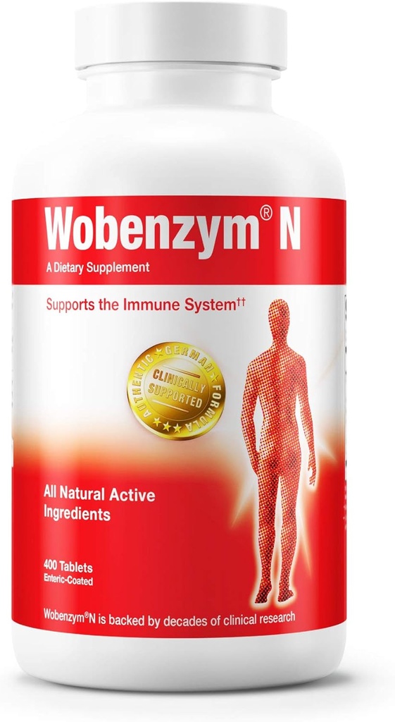 Douglas Laboratories Wobenzym N - 认证的德国补编 - 系统酶 - 免疫系统和联合健康* - 与Papain, Rutin & Bromelain - 400 肠内编织片