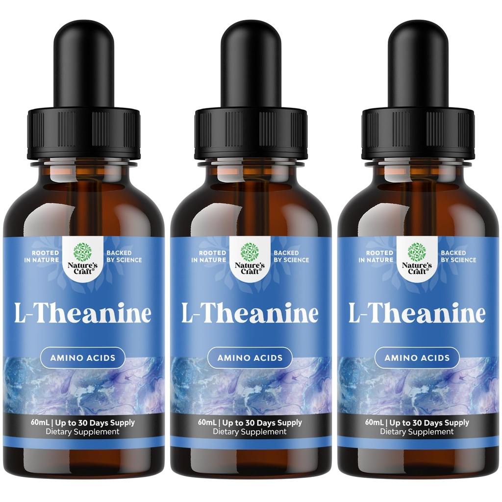 Natures Craft High Accept L-Thenine Liquid Drops - Notrotic Focus Supplement 配有 L Theanine 200 mg Pereral and Chamomile 提取 - 成人与儿童放松与聚焦补充 - 6oz