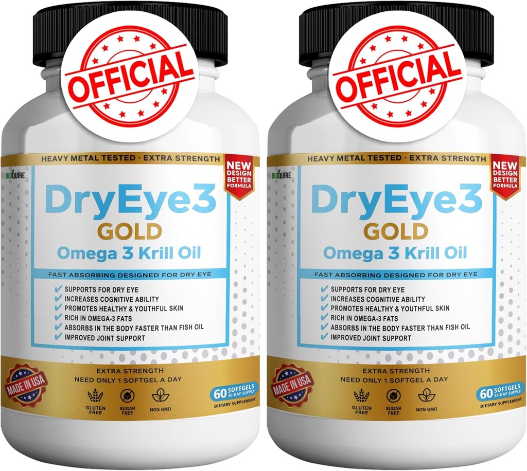 干眼3金 Omega 3 Krill 石油外力,60软胶,干眼支持,非GMO,无胶,无糖(2)