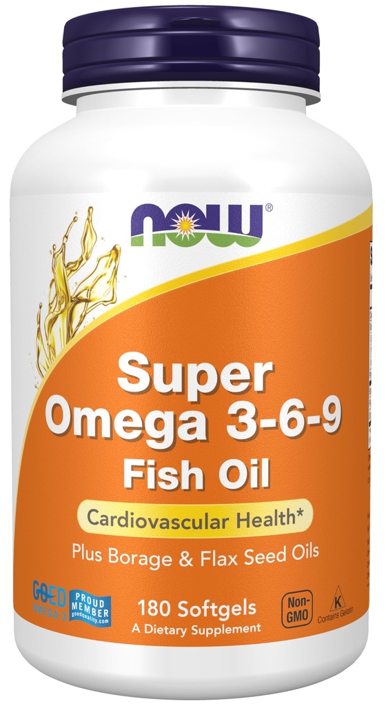 Now Foods Supplements, Super Omega 3-6-9 1200 mg 配以鱼,波拉奇和Flax种子油,180软胶