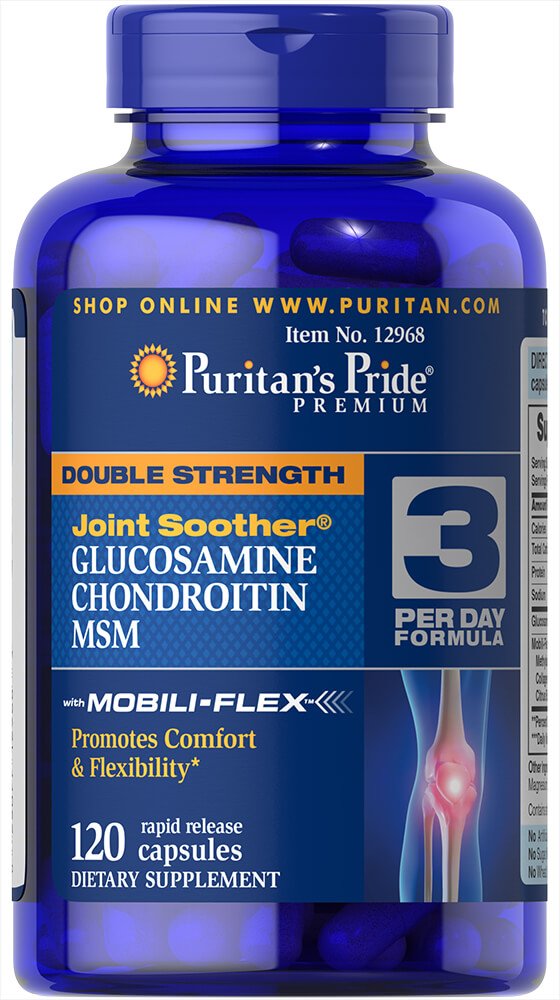 清教徒的骄傲Glucosamine、Chondroitin和MSM-3 每日公式