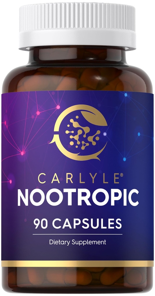 Carlyle Nootropic Supplement 90 Capsules 与 B12,瓜拉纳和更多 QQ 非 GMO 和 Gluten 免费