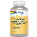 Solaray Calcium Bisglycnation 1000 mg 配有维生素D-3,Chelated Calcium 补充骨强和健康牙齿支持,强化吸收和易于文摘,30种服务,120种蔬菜