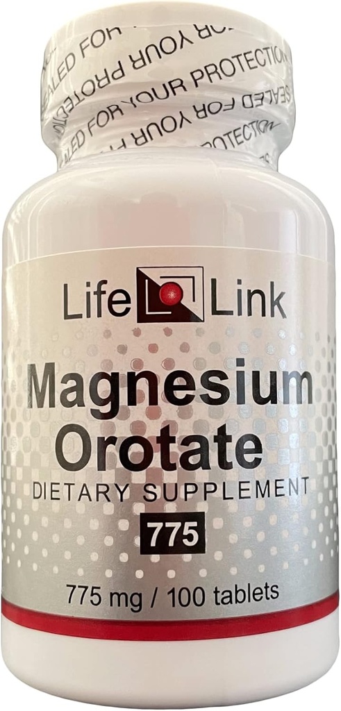 LifeLink的Orotate镁 → 775 mg x 100 片 → Brain, Bone,心血管健康 → Gluten Free & Non-GMO →美国制造