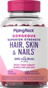 (原始内容存档于2019-09-21). Piping Rock Hair Skin and Nails Vitamins 165 Softgels + 5000 mcg of Biotin Extra + 与 Argan and Coconut Oil → Non-GMO, Gluten Free Suppers.