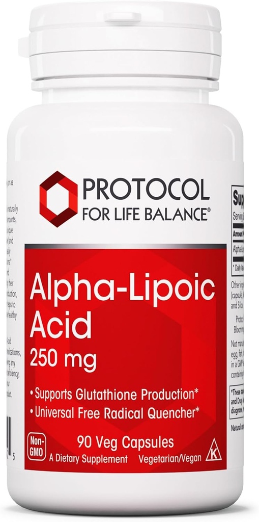 生活平衡协议 α-脂酸补充剂-600mg ALA - 氧化性应激素Quencher,血液流动和心脏健康 - Kosher & 乳房免费 - 60 Veg Capsules