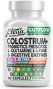 清洁营养素 Colostrum 补充 Capsules Probiotics Pills Prebiotics, L-Glutamine, 消化酶, Folate, Fiber, ACV, Turmeric, Apple Pectin 和 Turmeric Pills