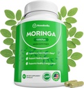 罗莎贝拉·莫林加·卡普苏莱斯 - 纯莫林加粉,能源,皮肤,Immune & Gut健康超食品,抗氧化剂富含,维生素和氨基酸,天然绿色超食品补充剂 - 60个计数